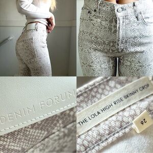 Aritzia Denim Forum Lola High Rise Skinny Crop Snake Print Jeans Size 26